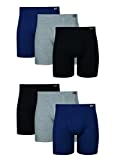 Hanes Men's Tagless Boxer Briefs with Fabric-Covered Waistband-Multiple Packs Available, 6 Pack-Assorted, Large