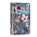 Slim Minimalist Front Pocket Wallet, Fintie RFID Blocking Credit Card Holder Card Cases with ID Window for Men Women (Blooming Hibiscus)