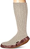Acorn Unisex-Adult Original Slipper Sock, Flexible Cloud Cushion Footbed with a Mid-Calf Sock and Suede Sole, Light Grey Ragg Wool, Large