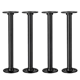 Elibbren 4 Pack Industrial Pipe Table Legs, Farmhouse Metal Pipes and Flanges for Custom Vintage Tables and Furniture, Rustic Iron Desk Leg Corner, Table Shelf Support, 12IN