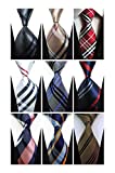Ties For Men Set of 9 w3dayup Men's Classic Tie Necktie Woven Jacquard Neck 9pt001
