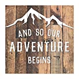 and So Our Adventure Begins Rustic Wood Wall Sign 12x12