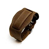M18 Military leather trench bund watch strap sand color XL size 18 mm lug size