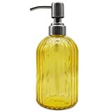 V-Shine Hand Soap Dispenser, Refillable Liquid Soap Dispensers,with 304 Rust Proof Stainless Steel Pumps, Premium Kitchen Soap Dispenser, for Bathroom, Kitchen, Lotions(Yellow)