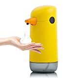 Automatic Soap Dispenser Yellow Duck Cartoon Infrared Motion Sensor Hand Free Soap Dispenser Battery Operated for Bathroom & Kitchen