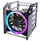 GeeekPi Raspberry Pi Cluster Case, Raspberry Pi Rack Case Stackable Case with Cooling Fan 120mm RGB LED 5V Fan for Raspberry Pi 4B/3B+/3B/2B/B+ and Jetson Nano