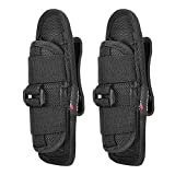 ULTRAFIRE 2PCS 402 Flashlight Pouch Holster,Stretchy Nylon Handheld LED Flashlights Duty Belt Holder,Universal Sizing,with 360 Degrees Rotatable Clip (5.8x2.5in),Black