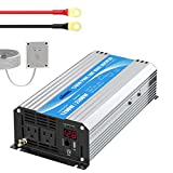 Power Inverter Pure Sine Wave 1200 Watt 12V DC to 120V with Remote Control Dual AC Outlets and USB Port for RV Car Solar System Emergency