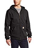 Carhartt Men's Rain Defender Rutland Thermal Lined Hooded Zip Front Sweatshirt 100632,Black,X-Large