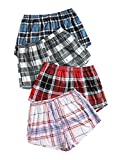 MakeMeChic Women's 4 Pack Plaid Sleep Shorts Tartan Pajama Shorts Sleepwear Multicoloured M