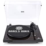 ANGELS HORN Turntable, Vinyl Record Player, Built-in Phono Preamp Belt Drive 2-Speed, Adjustable Counterweight, AT-3600L (Mahogany Wood)