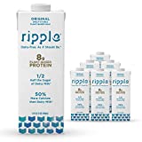 Ripple Non-Dairy Milk, Original| Vegan Milk With 8g Pea Protein| Shelf Stable Single Serve Cartons | On-The-Go | Non-GMO, Plant Based, Gluten Free | 32 oz, Pack of 6