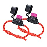 10ga Fuse Holder, 2 Pack MUYI Inline Fuse Holder 10 Gauge Fuse holders 12v Waterproof Pigtail Blade Fuse Relay with 40AMP ATC Fuses