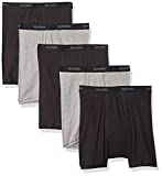 Hanes Ultimate Men's Tagless Boxer Briefs-Multiple Colors (Blues, 5 Pack-Black Gray Assorted 2, Medium