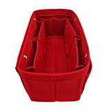 Felt Purse Organizer Insert Bag organizer Multi Pocket Bag in Bag Organizer For Tote & Handbag Shaper 8008 Red M