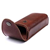 Hard Eyeglass Case With Belt Loop, PU Leather Glasses Case, Eyeglasses Cases, Reading Glass Case, Spectacles Box For Eyeglass, Classic Style Brown Eyeglass Case Small