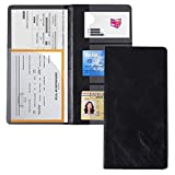 MICUB Auto Car Registration and Insurance Documents Holder - PU Leather Vehicle Glove Box Documents Organizer Wallet，Case Holder for Essential Automobile Documents