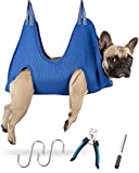 Kkiimatt 10 in 1 Pet Grooming Hammock Harness with Nail Clippers/Trimmer, Nail File, Comb,Dog Nail Hammock, Dog Grooming Sling for Nail Trimming/Clipping