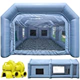 TKLoop Dirt-Resistant Inflatable Paint Booth 26X15X10Ft with Replaceable Filter & 2 Blowers (750W+950W), Portable Paint Spray Booth for Cars More Durable