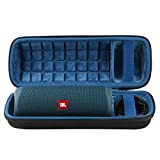 co2CREA Hard Travel Case Replacement for JBL Flip 6 FLIP 5 Waterproof Portable Bluetooth Speaker (Black Case + Inside Blue)