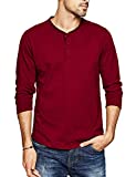 LecGee Henley Shirt for Men Casual Regular Fit Long Sleeve Henley T-Shirts 3 Button Thermal Henley Tees