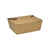 Karat FP-FTG48K 48 fl.oz. 5.9" x 4.6" x 2.4" Fold-to-Go Box #8, Kraft (Pack of 300)