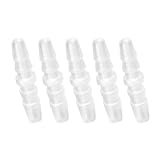 Quickun Plastic Hose Barb Fitting, 1/4" x 1/4" Barbed Splicer Mender Joint Adapter Union Fitting (Pack of 5)