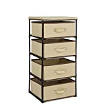 4-Tier Clothes Drawer, Tan Fabric Dresser Organizer for Clothing Storage