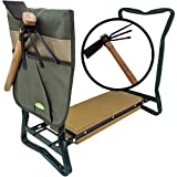 Garden Kneeler and Seat Heavy Duty : This Garden Stool Includes Two Garden Accessories a Hoe Garden Tool and Pouch.  They Make Great Gardening Gifts for Women, Men, and Seniors. by Truly Garden