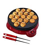 Health and Home Electric Takoyaki Maker With Free Takoyaki Tools - Specialty & Novelty Cake Pans for Takoyaki Octopus Ball, Cake Pop, Ebelskiver, Aebleskiver - Electric Takoyaki Grill - Portable, Compact, Easy Clean