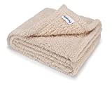 furrybaby Premium Fluffy Fleece Dog Blanket, Soft and Warm Pet Throw for Dogs & Cats (Medium (3240"), Beige Blanket)