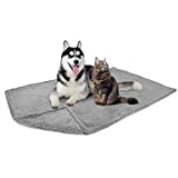 PetAmi Fluffy Waterproof Dog Blanket Fleece | Soft Warm Pet Fleece Throw for Large Dogs and Cats | Fuzzy Furry Plush Sherpa Throw Furniture Protector Sofa Couch Bed (Light Grey, 60x80)