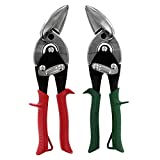 MIDWEST Aviation Snip Set - Left and Right Cut Offset Tin Cutting Shears with Forged Blade & KUSH'N-POWER Comfort Grips - MWT-6510C