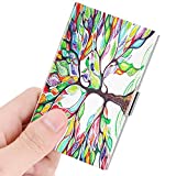 Business Card Holder, Fintie Premium Vegan Leather Coated Stainless Steel Professional Slim Name Card Case Organizer for Men & Women (Love Tree)