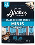 Original Mini Jerky Beef Sticks by Country Archer, 100% Grass-Fed, Gluten Free, High Protein Snacks.5 Ounce, 28 Count