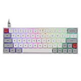 EPOMAKER SKYLOONG SK64 64 Keys Hot Swappable Mechanical Keyboard with RGB Backlit, PBT Keycaps, Arrow Keys for Win/Mac/Gaming (Gateron Optical Brown, Grey White)