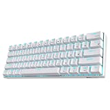 RK ROYAL KLUDGE RK61 Wireless 60% Triple Mode Mechanical Keyboard, 61 Keys Bluetooth Mechanical Keyboard, Compact Gaming Keyboard with Programmable Software (Hot-Swappable Blue Switch, White)