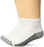 Hanes Men's Max Cushion Ankle Socks 6-Pack, White, Shoe Size: 6-12