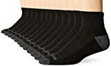 Fruit of the Loom Men's Half Cushion Dual Defense Ankle Socks (12 Pack), Black, Shoe Size: 6-12