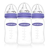Lansinoh Breastfeeding Bottles for Baby, 8 Ounces, 3 Count