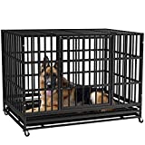 LEMBERI Heavy Duty Dog Crate cage，Extra Large Dog Crate Kennel，Indestructible high Anxiety Dog Crate,Easy to Assemble, XXL Large Dog Crate for Outdoor and Indoor with Removable Tray