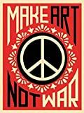 Make Art Not War Peace Sign Vintage Decal Sticker Souvenir Skateboard Laptop