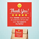 Delivery Driver 5-Star Bag Seal Stickers for Food Delivery - Get 5-Star ratings and Better Tips! Doordash, Grubhub, Instacart, Postmates, and More! (100)