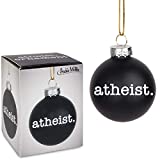 Archie McPhee Atheist Holiday Glass Ornament in Black 2" Diameter