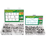 Jenwinor 260pcs SAE and Metric 304 Stainless Steel Rivet Nuts Flat Head Threaded Insert Nuts #8-32#10-32 1/4"-20 5/16"-18 3/8"-16 M3 M4 M5 M6 M8 M10 M12