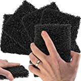 Restaurant-Grade Griddle Cleaning Pads 5 Pack. Use on Metal Grills, Cast Iron Cooktops & Stainless Steel Flat Tops. Quickly Cleans & Scours Baked-On Grease & Carbon. Heavy Duty, 4x6 Grit Scouring Pads