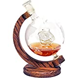 Police Officer's Decanter - Globe Decanter w/ Law Enforcement Badge - Retirement Gift for Police Officer or Police Academy Graduation Gift - 1000ml Decanter- Police Gifts, Cop Gifts Home Office Decor