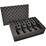 Pistol & Magazine Storage Foam Insert for Apache 4800 Case - 2 Piece Set - Pre-Cut Military Grade Polyethylene Base and Protective Lid Liner (Case Not Included), 5 Pistol 18 Magazine, Black