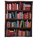 ART & ARTIFACT Library Books Throw Blanket Quilted 100% Cotton Throw Blanket 50" x 65"