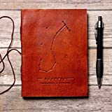 Soothi Zodiac Handmade Antique Leather Journal for Travel or Diary, Unlined, Scorpio, 7''x5''